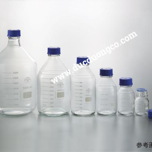 White Glass Bottle with Blue Screw Cap GL-45 250ml