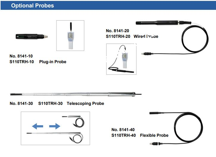 Nhiệt ẩm kế điện tử cầm tay SK-110TRH-B-EX ( Chưa bao gồm đầu dò) ,