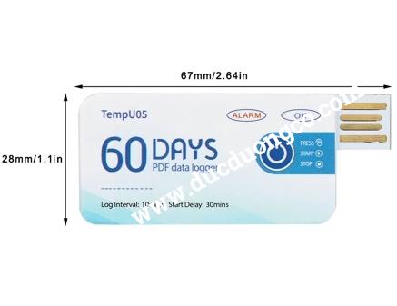 Data logger ghi nhiệt độ -30°C ~ +60°C Model: TempU05, Tzone digital
